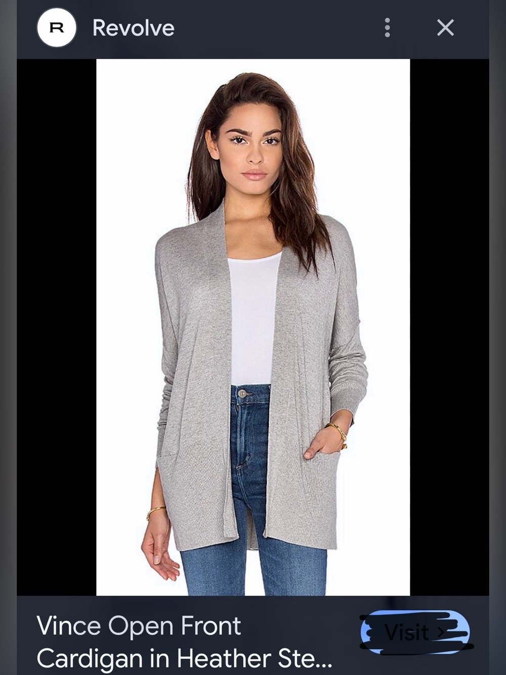 Vince heather steel long open front silk cashmere cardigan M lovely 💕 $398